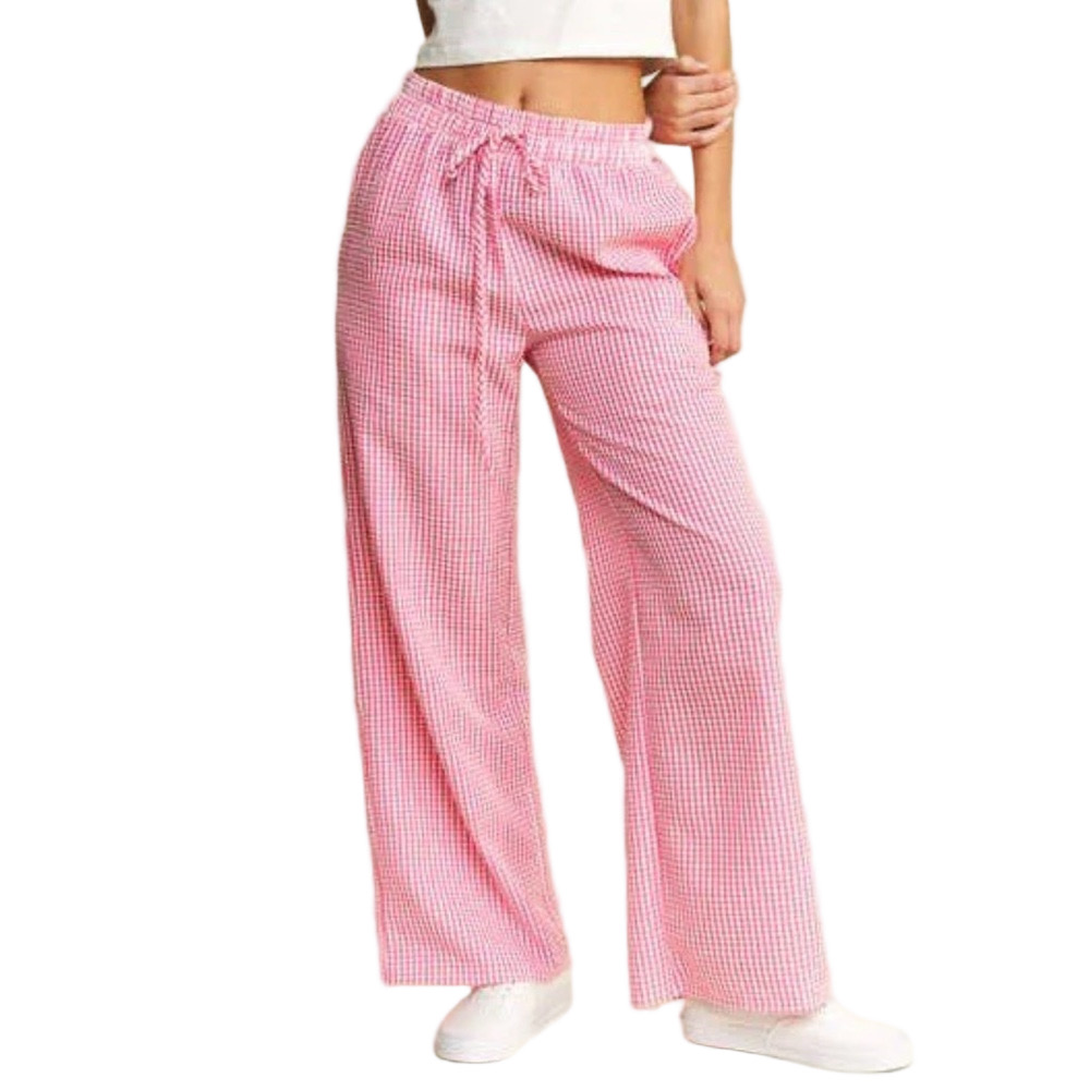 Red/White Gingham Women's Pants 2XL